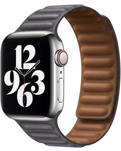 Mobigear Bumpy Bracelet Cuir Apple Watch Fermeture magnétique - 49/46/45/44 mm - Gris