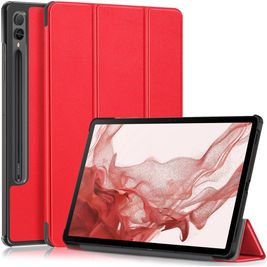 Mobigear Tri-Fold Coque Samsung Galaxy Tab S9 Plus Etui + Porte-crayon - Rouge