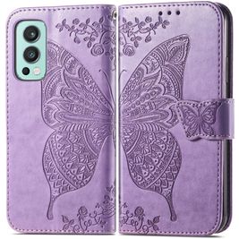 Mobigear Butterfly Housse OnePlus Nord 2 Etui Porte-Monnaie - Violet