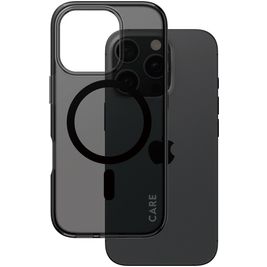 CARE by PanzerGlass Flagship Coque iPhone 16 Pro MagSafe Coque arrière Rigide - Transparent / Noir