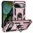Mobigear Armor Ring Google Pixel 9 Plastique rigide Coque arrière Antichoc avec bague de maintien - Rose doré