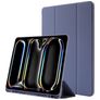 Mobigear Tri-Fold Gel Coque iPad Pro 11 Pouces (2024) Etui en TPU,Similicuir + Porte-crayon - Violet