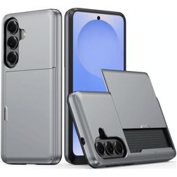 Mobigear Card Coque Samsung Galaxy S26 Plus Coque arrière Rigide Anti-Chocs avec Porte-Cartes - Gris