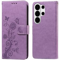 Mobigear Flowers Housse Samsung Galaxy S26 Ultra Etui Porte-Monnaie - Violet