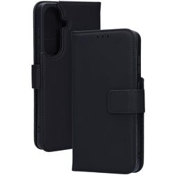 Mobiparts Wallet Samsung Galaxy S26 Plus MagSafe Cuir véritable Étui Portefeuille - Noir