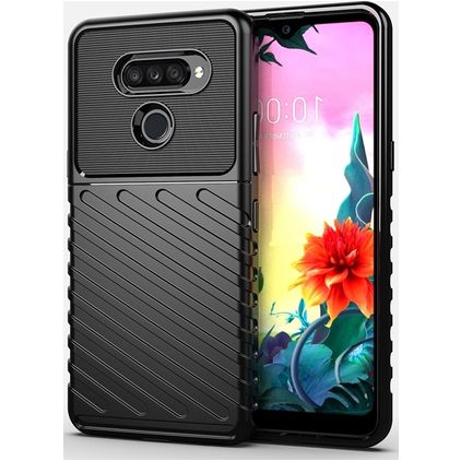 Mobigear Groove Coque LG K50s Coque arrière en TPU Souple - Noir