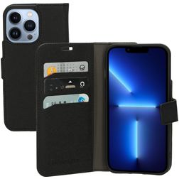 Mobiparts Saffiano Wallet Housse iPhone 13 Pro Etui Porte-Monnaie - Noir