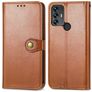 Mobigear Snap Button Housse TCL 30 SE Etui Porte-Monnaie - Marron