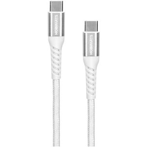 Mobiparts Woven Cable - Câble USB-C vers USB-C 1.5 mètres - Blanc