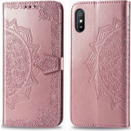 Mobigear Mandala Housse Xiaomi Redmi 9A Etui Porte-Monnaie - Rose doré