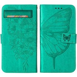 Mobigear Butterfly Housse Google Pixel 7a Etui Porte-Monnaie - Vert