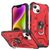Mobigear Armor Ring Coque iPhone 14 Plus Coque arrière Rigide Anti-Chocs avec Anneau-Support - Rouge