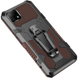 Mobigear Armor Stand Coque Realme C21 Coque arrière Rigide Anti-Chocs avec Support Amovible - Marron