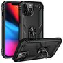 Mobigear Armor Ring Coque iPhone 13 Pro Max Coque arrière Rigide Anti-Chocs avec Anneau-Support - Noir