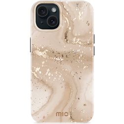 MIO Coque iPhone 15 MagSafe Coque arrière Rigide - Gold Marble