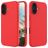 Mobigear Rubber Touch Coque iPhone 16 Coque arrière en Silicone - Rouge