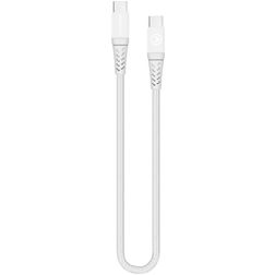 Mobilize Strong Nylon - Câble USB-C vers USB-C 0.2 mètre - Blanc