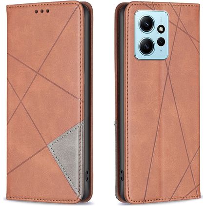 Mobigear Rhombus Slim Xiaomi Redmi Note 12 Étui - Marron
