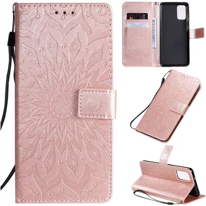 Mobigear Sunflower Housse Samsung Galaxy S20 Plus Etui Porte-Monnaie - Rose doré