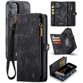 Caseme 008 Housse iPhone 16 Etui avec Coque Détachable Porte-Monnaie - Noir