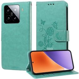 Mobigear Flowers Xiaomi 15 Étui Portefeuille - Vert