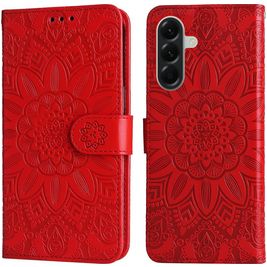 Mobigear Sunflower Housse Samsung Galaxy A57 Etui Porte-Monnaie - Rouge