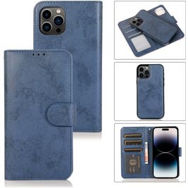 Mobigear Wallet Housse iPhone 15 Pro Max Etui avec Coque Détachable Porte-Monnaie - Dark Blue