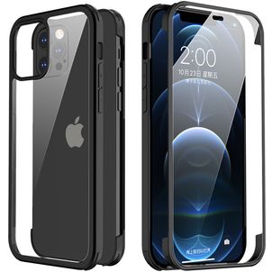 Valenta Full Cover Coque iPhone 12 Pro Coque arrière en Verre trempé Anti-Chocs - Noir