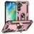 Mobigear Armor ring Samsung Galaxy S24 FE Plastique rigide Coque arrière Antichoc avec bague de maintien - Rose doré