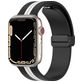 Mobigear Stripe Mag Bracelet Silicone Apple Watch Fermeture magnétique - 42/41/40/38 mm - Noir / Blanc