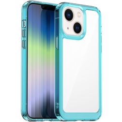 Mobigear Crystal Coque iPhone 14 Coque arrière Rigide - Transparent / Turquoise