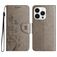 Mobigear Flowers Housse iPhone 16 Pro Max Etui Porte-Monnaie - Gris