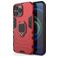 Mobigear Armor Ring iPhone 13 Pro Max Plastique rigide Coque arrière Antichoc avec bague de maintien - Rouge