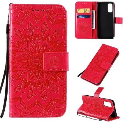 Mobigear Sunflower Samsung Galaxy S20 Étui Portefeuille - Rouge