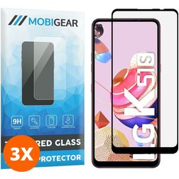 Mobigear Premium LG K51s Verre trempé Protection d'écran - Compatible Coque - Noir (Lot de 3)