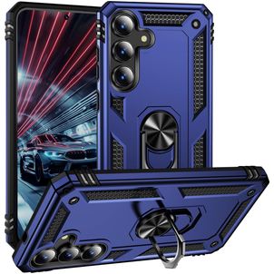 Mobigear Armor ring Coque Samsung Galaxy S25 FE Coque arrière Rigide Anti-Chocs avec Anneau-Support - Bleu