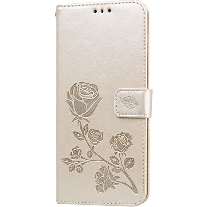 Mobigear Roses Xiaomi Redmi Note 9S Étui Portefeuille - Or