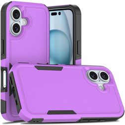Mobigear Heavy Armor Coque iPhone 16 Coque arrière Rigide Anti-Chocs - Violet