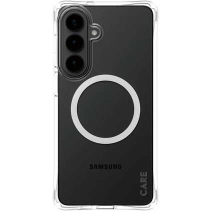 CARE by PanzerGlass Fashionable Coque Transparente Samsung Galaxy S26 Plus MagSafe Coque arrière en Silicone - Transparent