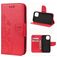 Mobigear Flowers Housse iPhone 12 Pro Etui Porte-Monnaie - Rouge