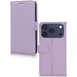 Mobilize Wallet Housse iPhone 17 Pro Max Etui en Cuir Véritable Porte-Monnaie - Violet