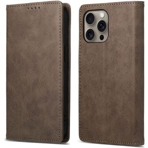 Mobigear Wallet Housse iPhone 16 Pro Max Etui Porte-Monnaie - Marron