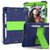Mobigear ShieldStand Coque iPad 7 (2019) Coque arrière en Plastique rigide,Silicone + Porte-crayon + Support Amovible - Bleu / Vert