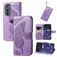 Mobigear Butterfly Housse Motorola Edge (2022) Etui Porte-Monnaie - Violet