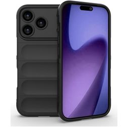 Mobigear Bumpy Coque iPhone 18 Pro Coque arrière en TPU Souple - Noir