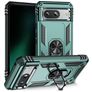 Mobigear Armor Ring Coque Google Pixel 8a Coque arrière Rigide Anti-Chocs avec Anneau-Support - Vert foncé