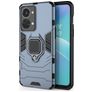 Mobigear Armor Ring OnePlus Nord 2T 5G Plastique rigide Coque arrière Antichoc avec bague de maintien - Bleu