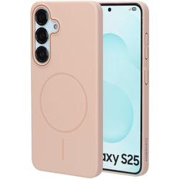 Mobiparts Slim Line Samsung Galaxy S25 MagSafe Plastique rigide Coque arrière - Dune Sand
