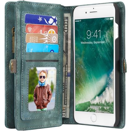 CaseMe 008 iPhone 7 Plus Coque Étui 2en1 avec coque amovible Portefeuille - Vert