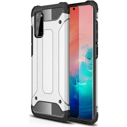 Mobigear Outdoor Coque Samsung Galaxy S20 Coque arrière Rigide Anti-Chocs - Argent